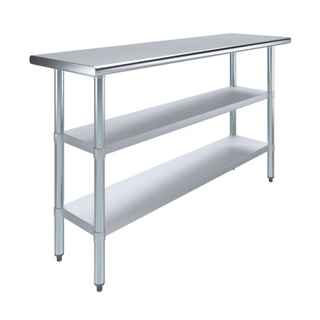 AMGOOD 18x60 Prep Table with Stainless Steel Top and 2 Shelves AMG WT-1860-2SH